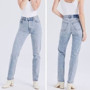 Abercrombie & Fitch Ultra High Rise Acid Wash Straight Jeans Size 37